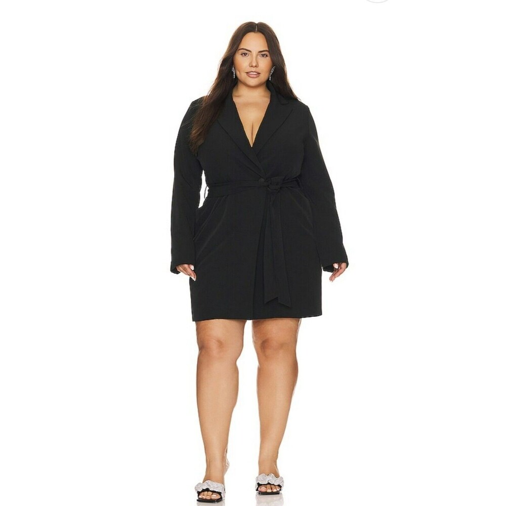 REMI X REVOLVE - Meghan Style Blazer Dress Belted Duchess Plus Size 2X NWT Black